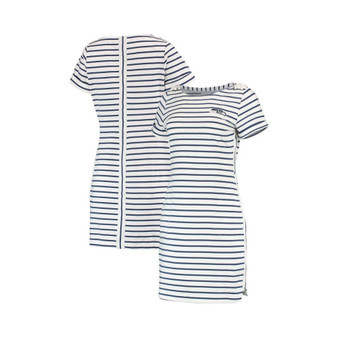 Women's White, College Navy Seattle Seahawks Tri-Blend Jovanna Striped Dress