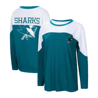 Women's Teal San Jose Sharks Pop Fly Long Sleeve T-shirt