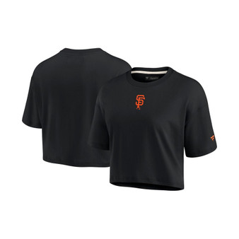 Women's Black San Francisco Giants Super Soft Short Sleeve Cropped T-shirt
