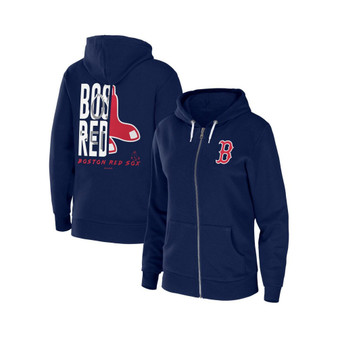 Women's Navy Boston Red Sox Sponge Fleece Full-Zip Hoodie