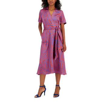 Petite Printed Wrap Shirtdress