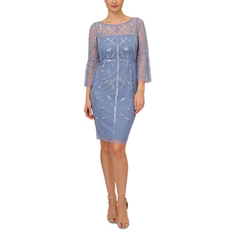 Women's Boat-Neck Beaded Sheath Dress