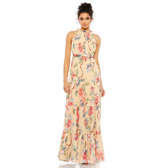 Women's Ieena Halter Sleeveless Floral Print Gown