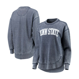 Women's Heathered Navy Penn State Nittany Lions Vintage-Inspired Wash Pullover Sweatshirt