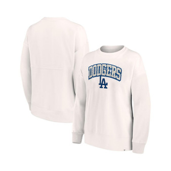 Women's Branded Cream Los Angeles Dodgers Leopard Pullover Sweatshirt