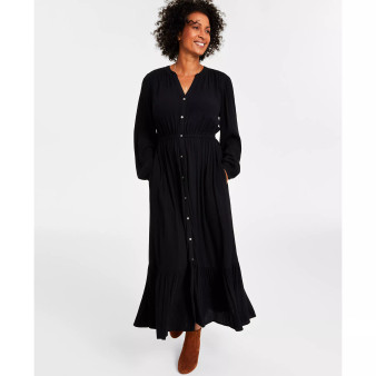 Women's Long-Sleeve Midi Dress, Created for Macy's
