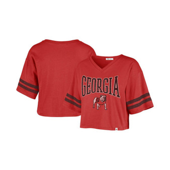 Women's Red Georgia Bulldogs Fanfare Sport V-Neck Crop Top