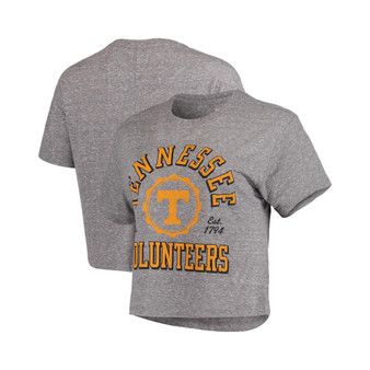 Women's Gray Tennessee Volunteers Bishop Tri-Blend Knobi Crop T-shirt