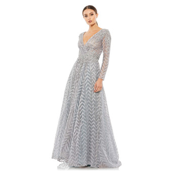 Women's Embellished Illusion Long Sleeve Wrap Over A Line