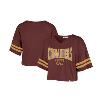 Women's Burgundy Washington Commanders Fanfare Sport V-Neck Crop Top