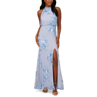 Women's Sleeveless Sequin Mesh Gown