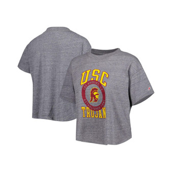 Women's Heather Gray USC Trojans Intramural Midi Seal Tri-Blend T-shirt