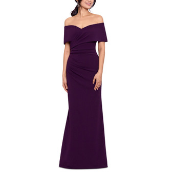 Women's Off-The-Shoulder Cuffed Wrap Gown