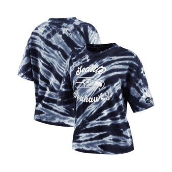 Women's College Navy Seattle Seahawks Tie-Dye T-Shirt