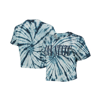 Women's Navy Penn State Nittany Lions Showtime Tie-Dye Crop T-shirt