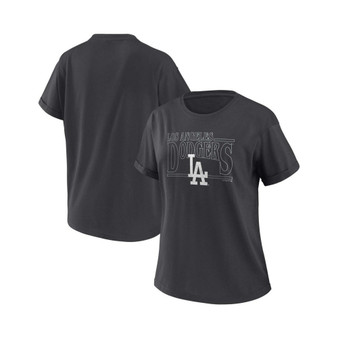 Women's Charcoal Los Angeles Dodgers Oversized Boyfriend T-shirt