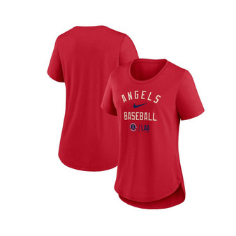 Women's Red Los Angeles Angels City Connect Tri-Blend T-shirt