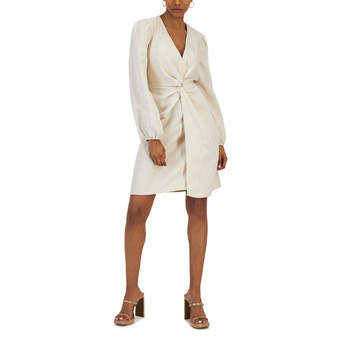 Women's Linen Twist-Front Mini Dress, Created for Macy's