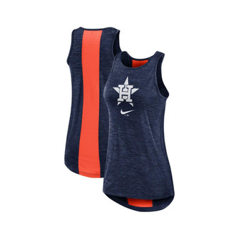 Women's Navy Houston Astros Right Mix High Neck Tank Top