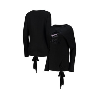 Women's Threads Black Miami Marlins Hacci Tunic Long Sleeve T-shirt