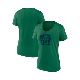 Women's Branded Green Notre Dame Fighting Irish Basic Arch V-Neck T-shirt