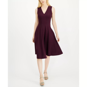 V-Neck Midi Dress