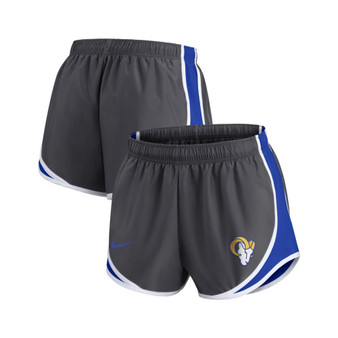 Women's Charcoal Los Angeles Rams Logo Performance Tempo Shorts