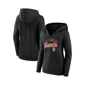 Women's Branded Black San Francisco Giants Simplicity Crossover V-Neck Pullover Hoodie