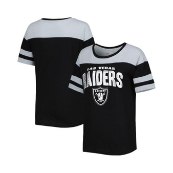 Women's Black, Silver Las Vegas Raiders Play the Ball T-shirt