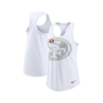 Women's White San Francisco 49ers Tri-Blend Scoop Neck Racerback Tank Top