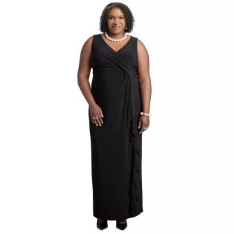 Women's Charlotte Ruffle-Front Sleeveless Maxi Dress
