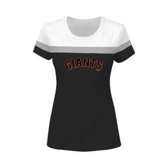 Women's White and Black San Francisco Giants Plus Size Colorblock T-shirt