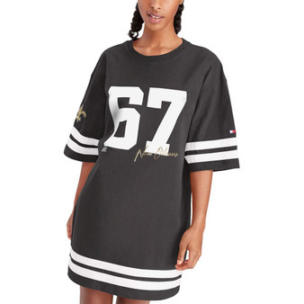 Women's Black New Orleans Saints Clair Half-Sleeve Dress