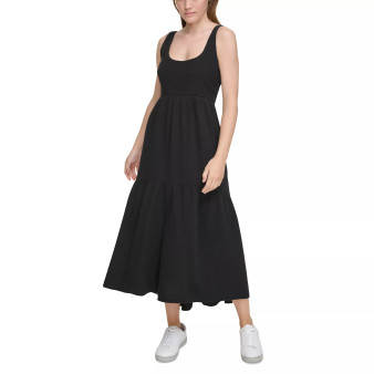 Women's Tiered Smocked-Back Tank Dress