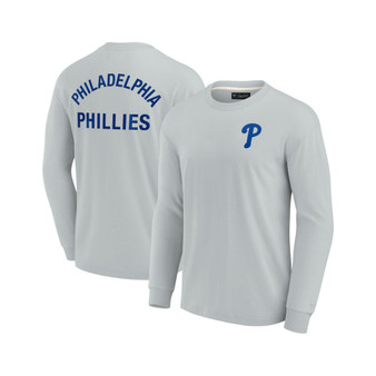 Men's and Women's Gray Philadelphia Phillies Super Soft Long Sleeve T-shirt