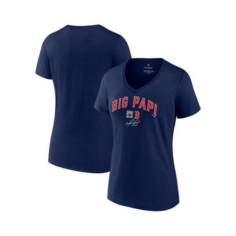 Women's Branded David Ortiz Navy Boston Red Sox Big Papi Graphic V-Neck T-shirt