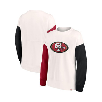 Women's Branded White San Francisco 49ers Colorblock Primary Logo Pullover Sweatshirt