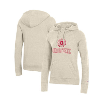 Women's Heathered Oatmeal Ohio State Buckeyes College Seal Pullover Hoodie