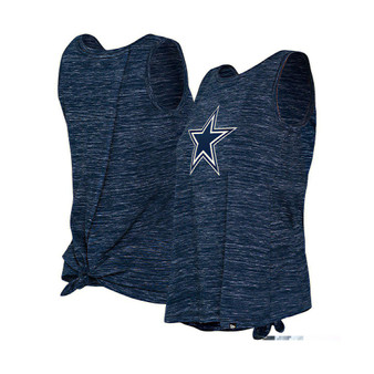 Women's Navy Dallas Cowboys Space Dye Tie-Back Tank Top