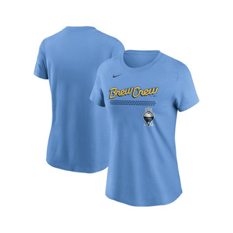 Women's Powder Blue Milwaukee Brewers City Connect Wordmark T-shirt