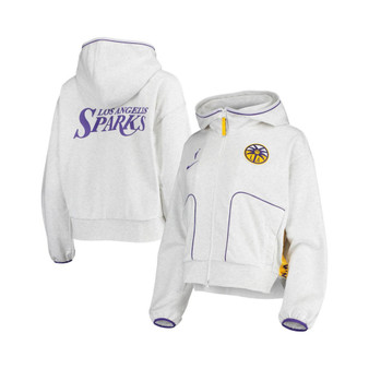 Women's Gray Los Angeles Sparks Performance Full-Zip Hoodie