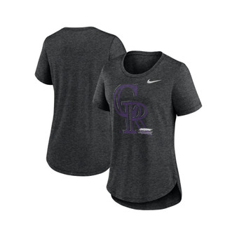 Women's Heather Black Colorado Rockies Touch Tri-Blend T-shirt