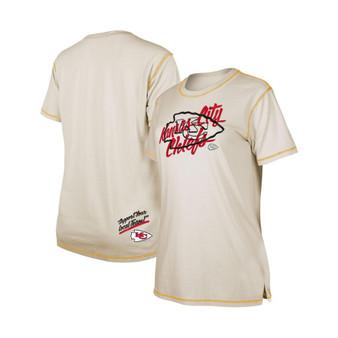 Women's Cream Kansas City Chiefs Split T-shirt