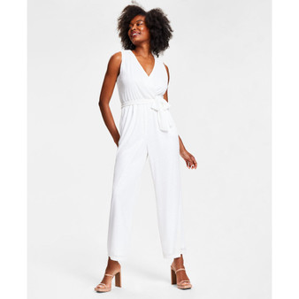 Women's Sequined Sleeveless Jumpsuit, Created for Macy's