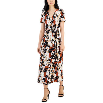 Women's Jersey V-Neck Midi Wrap Dress