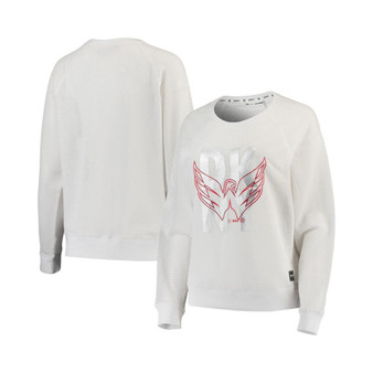 Women's White Washington Capitals Suzy Crewneck Pullover Sweatshirt