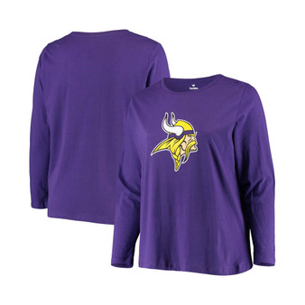Women's Plus Size Purple Minnesota Vikings Primary Logo Long Sleeve T-shirt