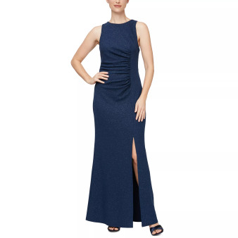 Women's Long Sleeveless Ruched Dress