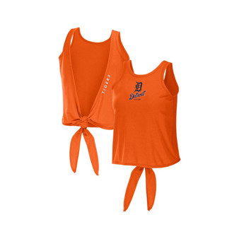 Women's Orange Detroit Tigers Open Back Twist Tie Tank Top