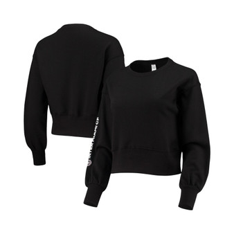 Women's Black Inter Miami CF Crop Fleece Pullover Sweatshirt